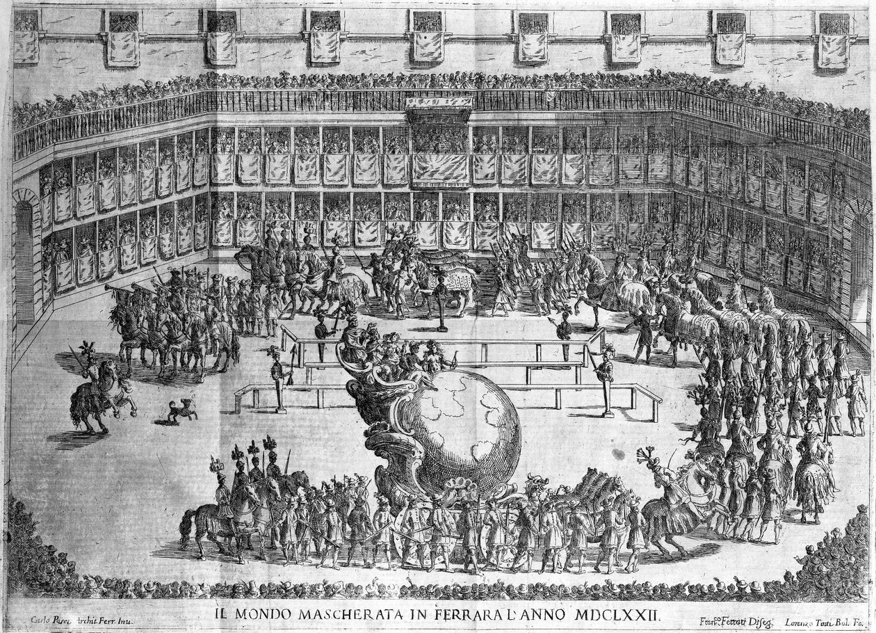 Lorenzo Tinti tarafından oyulmuş, Ferrara, Küre Alayı, 1672 by Francesco Ferrari