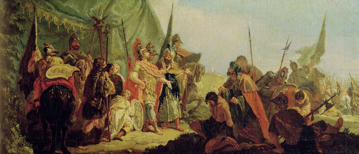 Büyük İskender (MÖ 356-23) ve Porus by Francesco Fontebasso