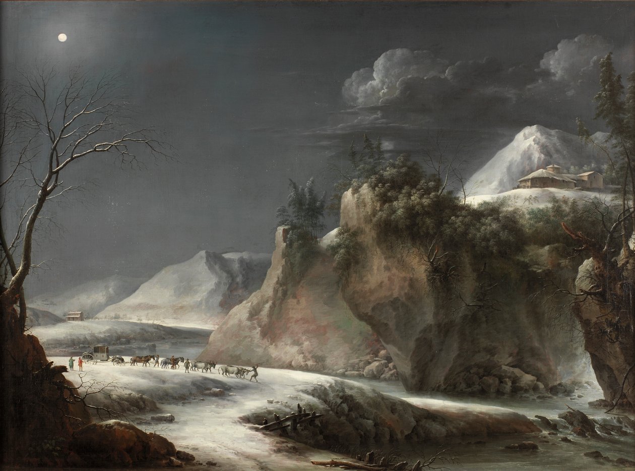 İtalyan Alplerinde Kış Manzarası, c.1735-1765 by Pier Francesco Foschi