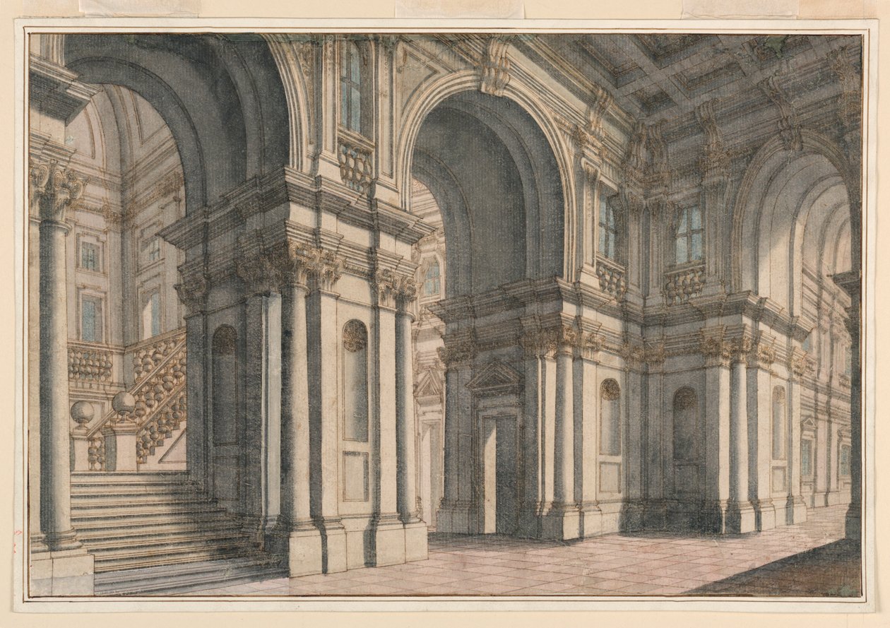Çizim, Sahne Tasarımı by Francesco Galli Bibiena