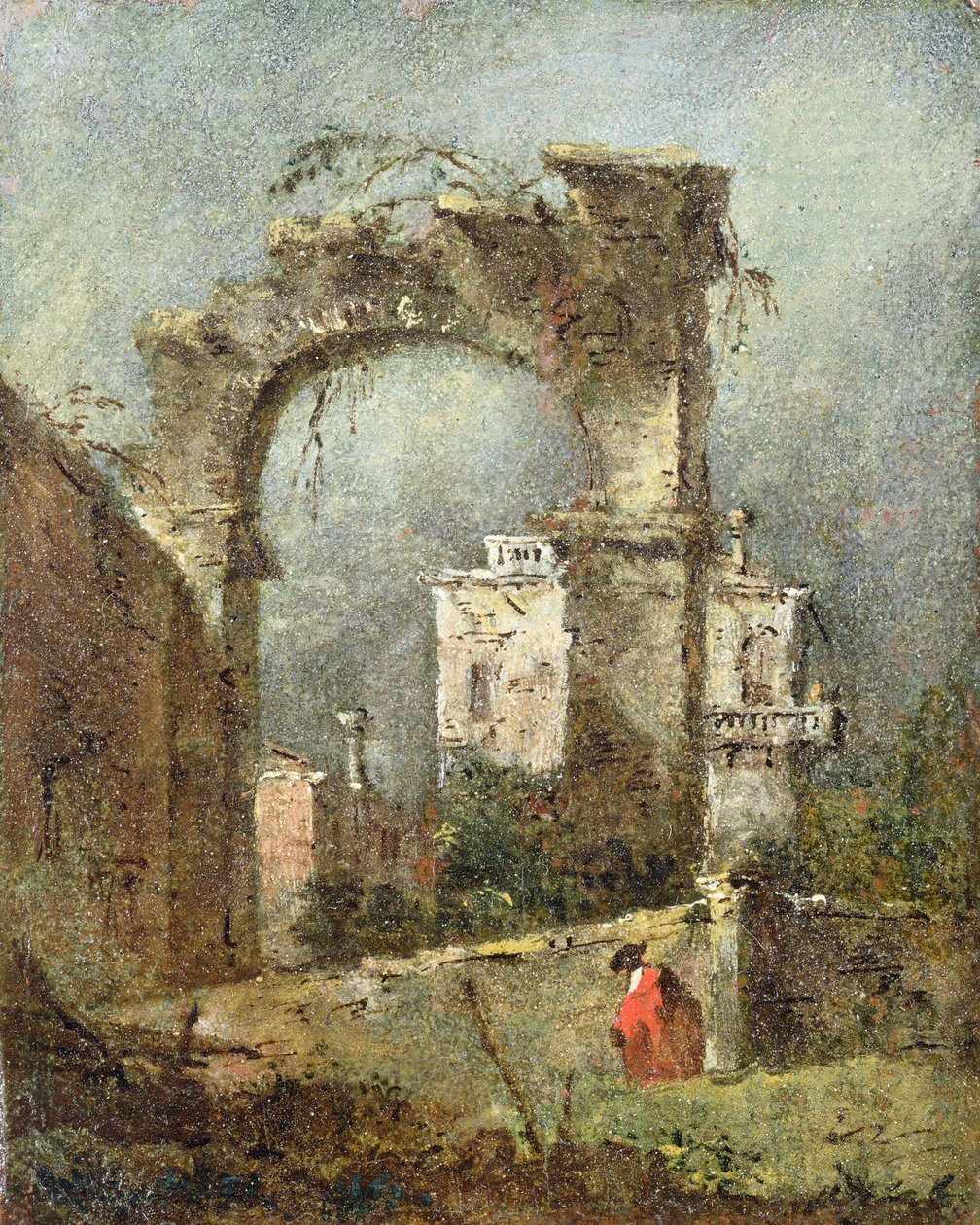 Bir Capriccio - Harap Bir Kemer, 18. yüzyıl by Francesco Guardi