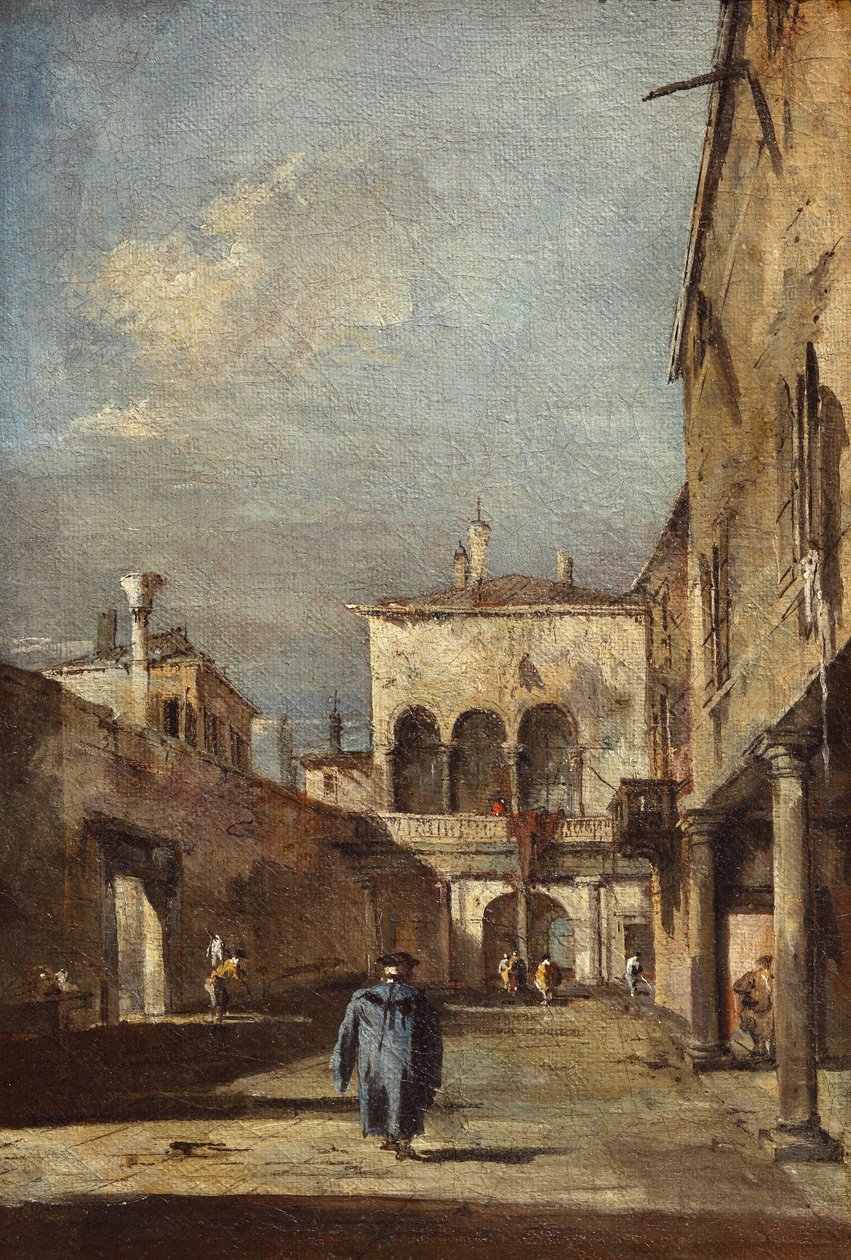 Avlulu mimari fantezi by Francesco Guardi
