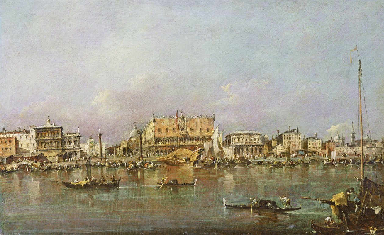 Doge Sarayı ve San Marco Havzası, Venedik manzarası by Francesco Guardi