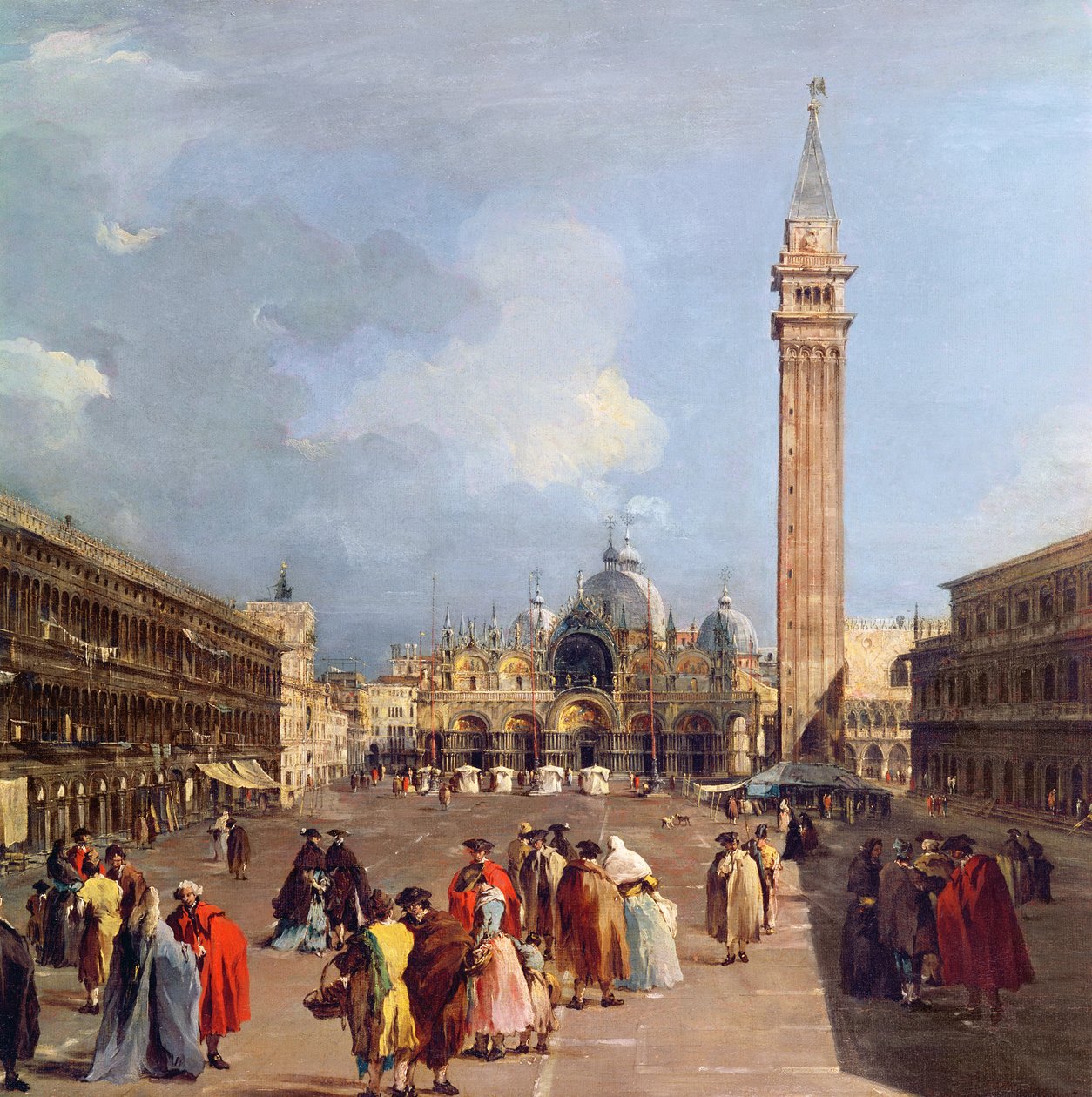 Piazza San Marco, Venedik, yaklaşık 1760 (detay) by Francesco Guardi