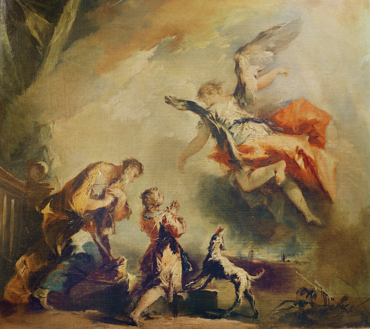 The Story of Tobias, the departure of the Archangel Raphael, c. 1750  by Francesco Guardi