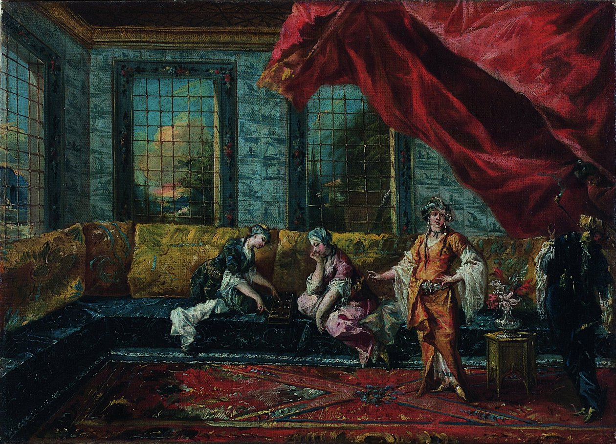 Haremde Mancala Oynayan İki Odalık by Francesco Guardi