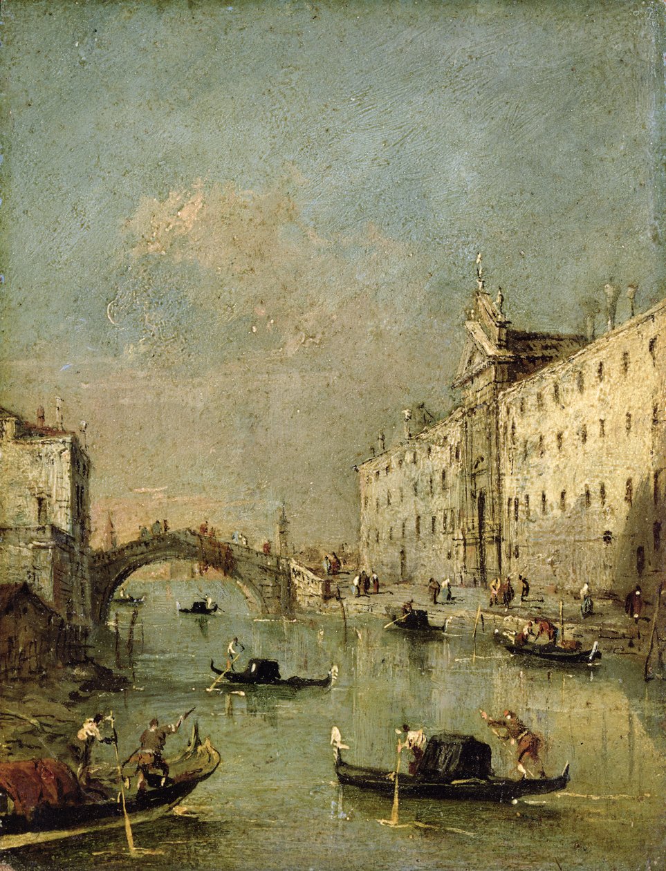 Venedik, Rio dei Mendicanti by Francesco Guardi