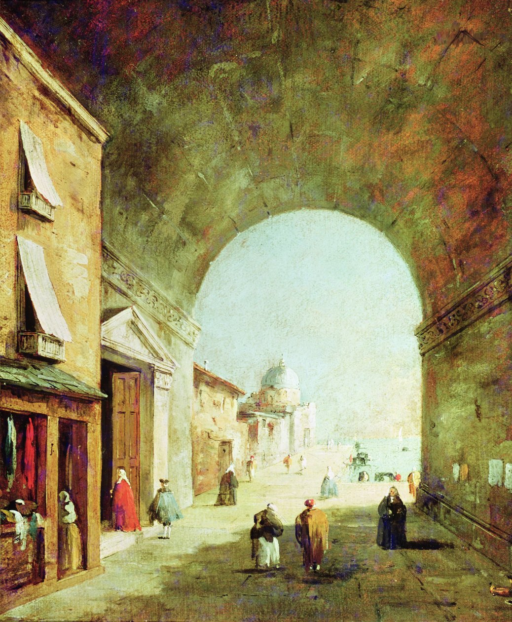 Bir Venedik caddesinin görünümü by Francesco Guardi