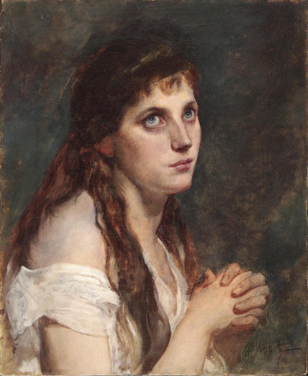 Elleri katlanmış kız by Francesco Hayez