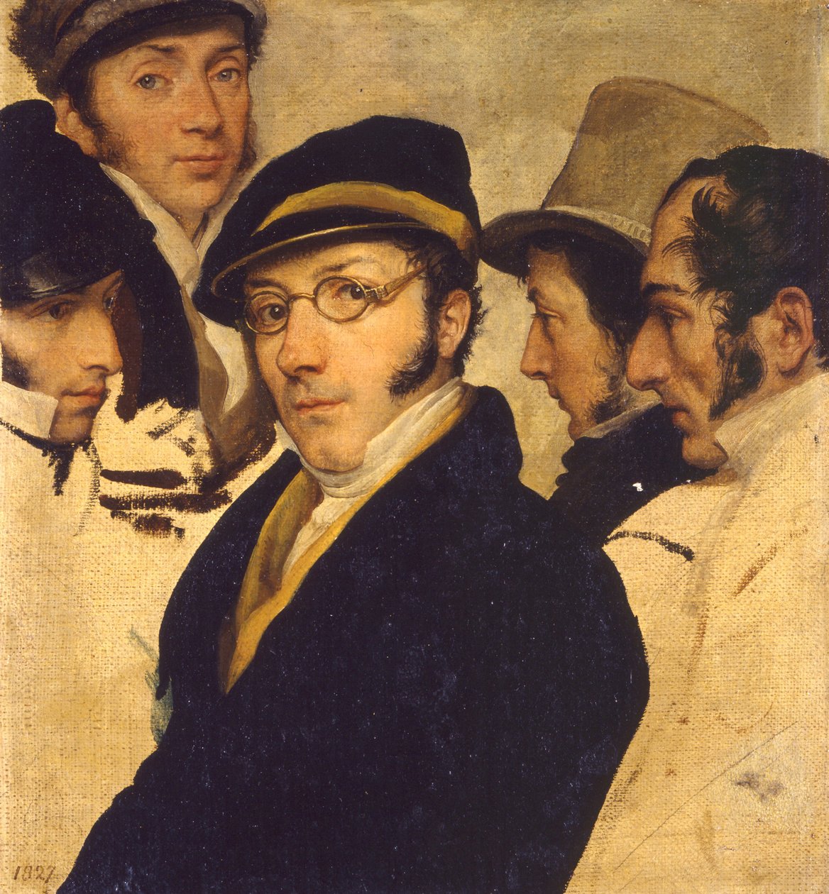 Bir Arkadaş Grubunda Otoportre by Francesco Hayez
