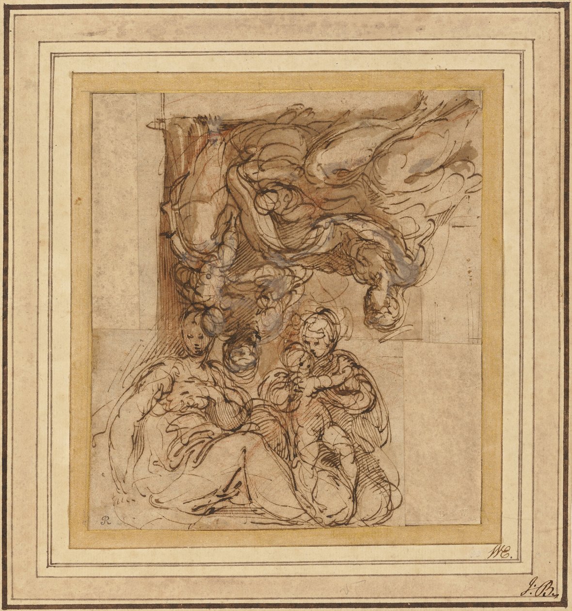 Kutsal Bir Aile İçin İki Çalışma by Parmigianino