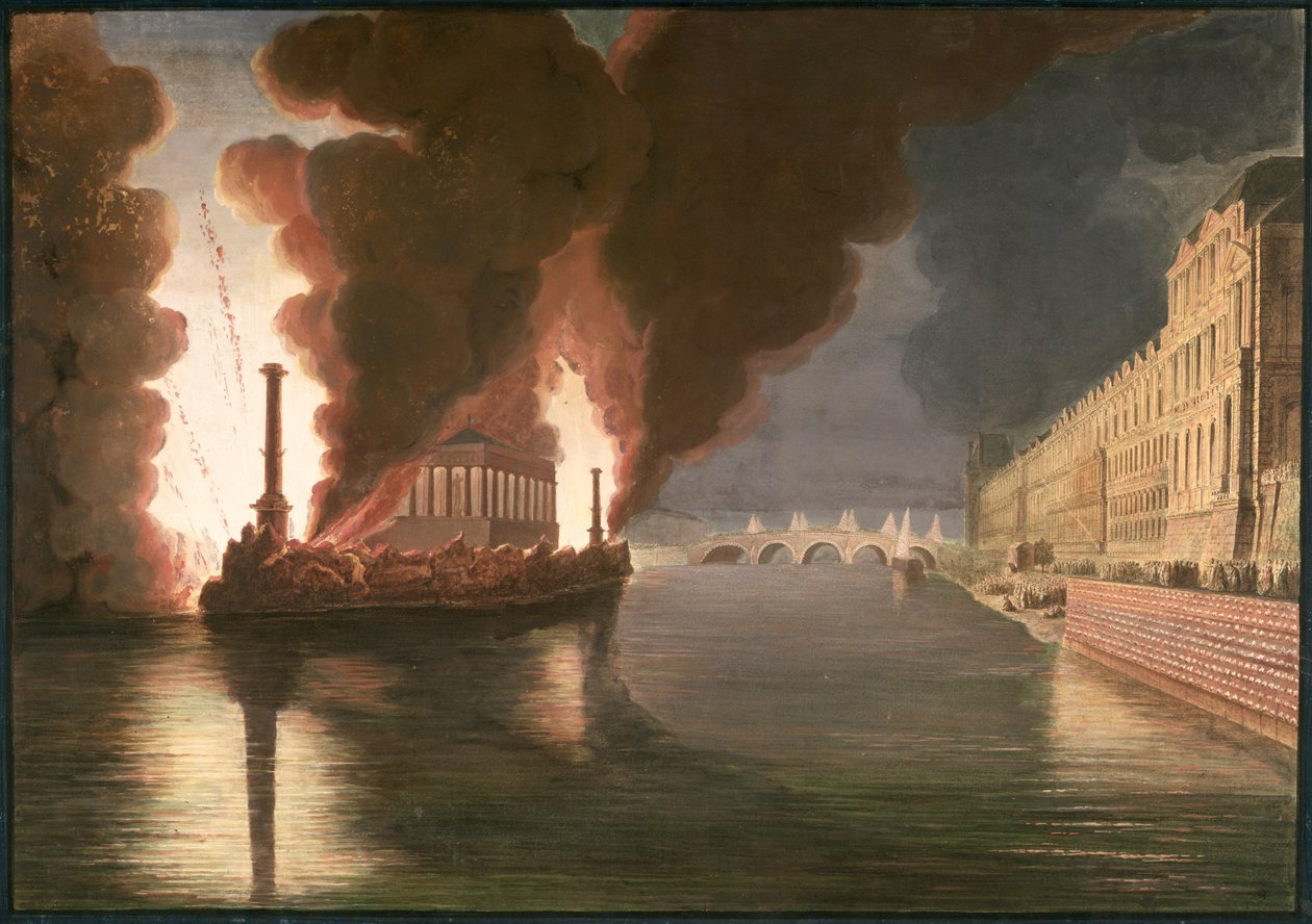 Seine Nehri üzerinde havai fişekler by Francesco Piranesi