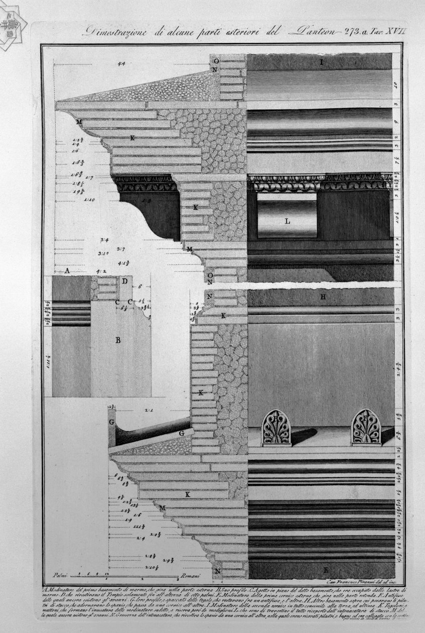 Panteon, üst. öz by Francesco Piranesi