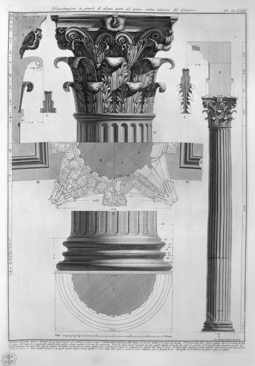 Panteon, üst. Gökyüzü by Francesco Piranesi