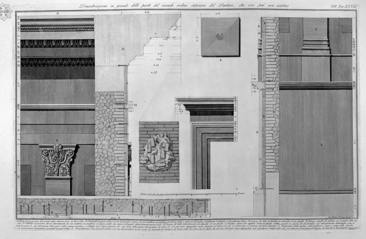 Panteon, üst. Suyunu sıkmak by Francesco Piranesi