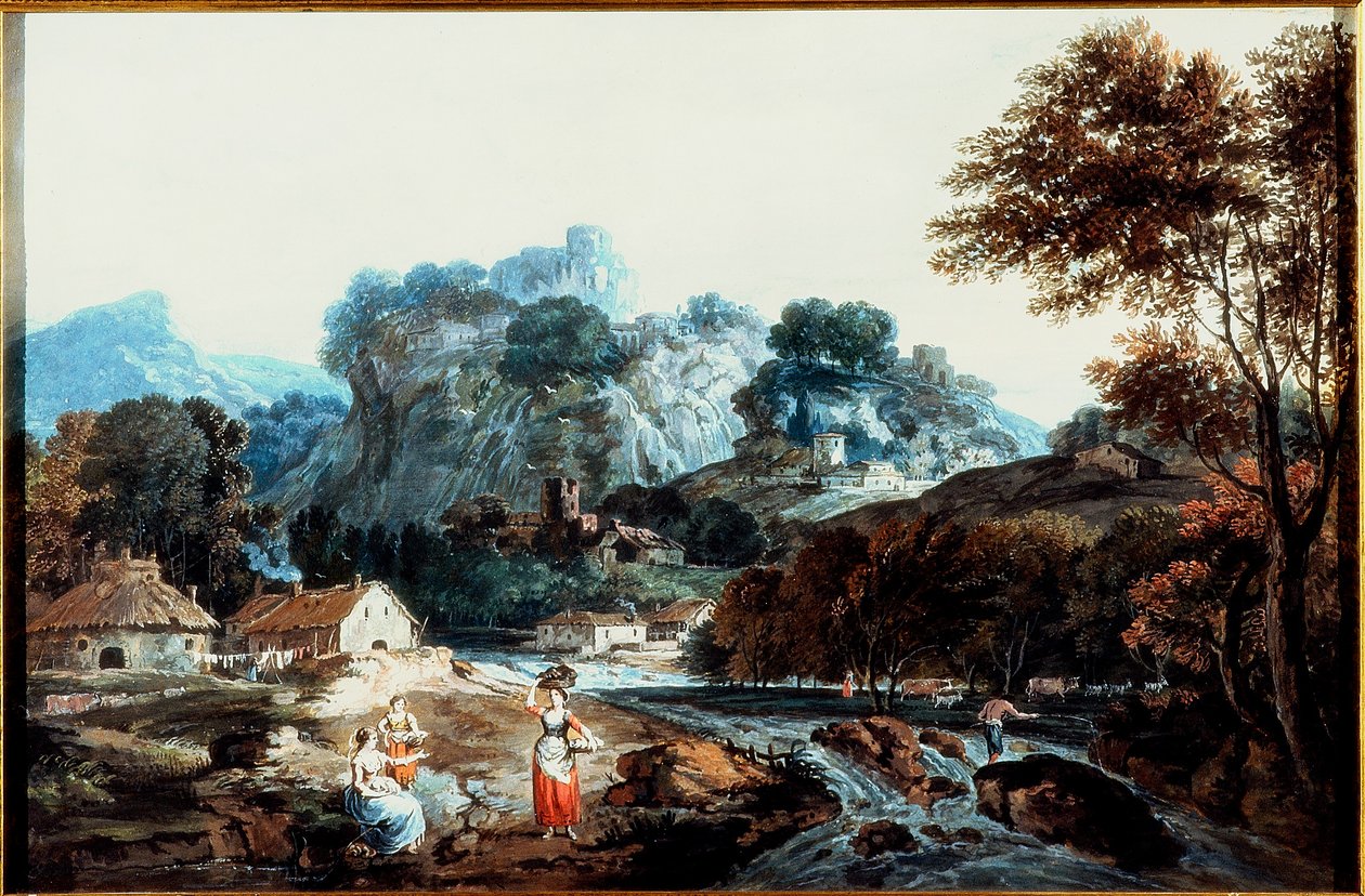 Landscape (bc on paper) by Francesco Zuccarelli