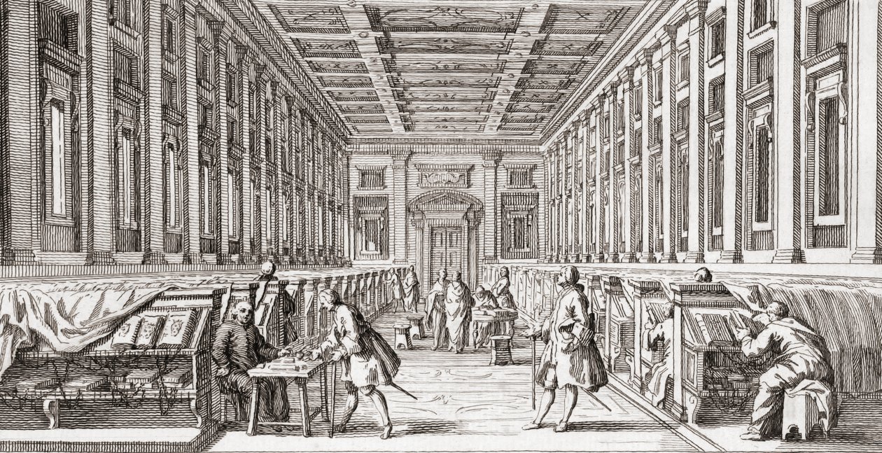 Laurentian Kütüphanesi, 18. yüzyılın sonlarında. by Francesco (after) Bartolozzi