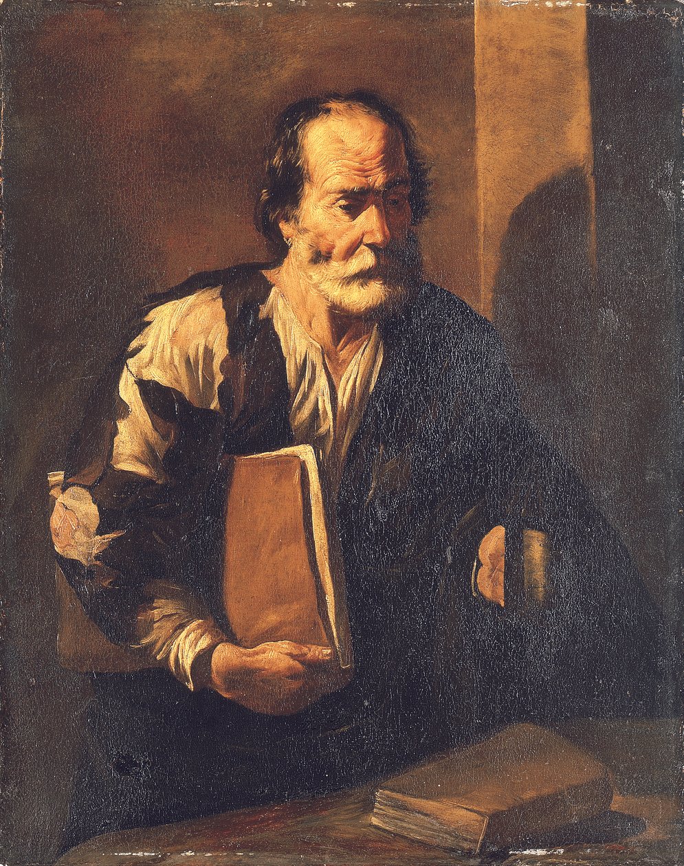 Bir lamba tutan Diogenes (tuval üzerine yağlı boya) by Francesco (attr.) Fracanzano