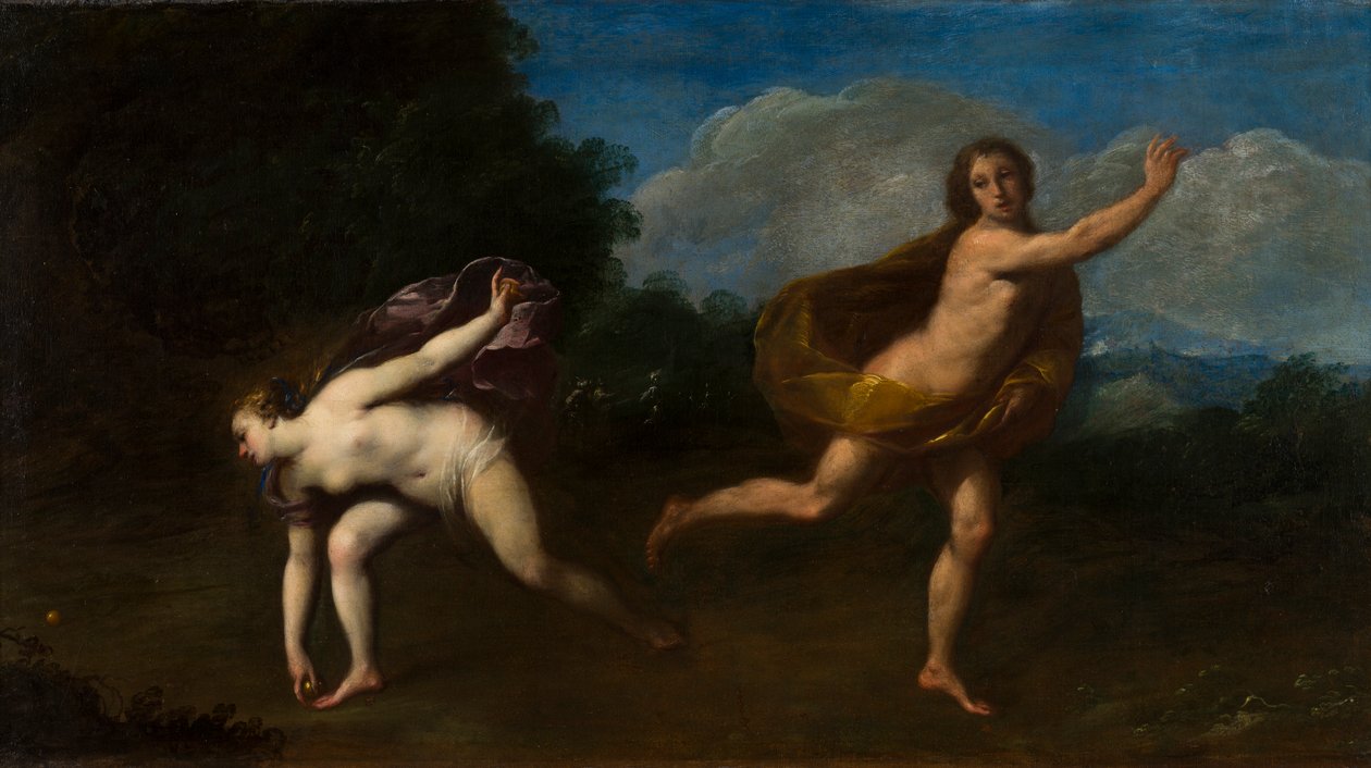 Bir manzarada Hippomenes ve Atalanta, c.1598-1660 (tuval üzerine yağlı boya) by Francesco (attr. to) Albani