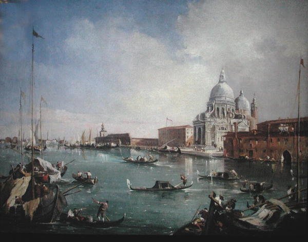 Santa Maria della Salute ve Doğana Manzaralı Büyük Kanal (tuval üzerine yağlı boya) by Francesco (attr. to) Guardi
