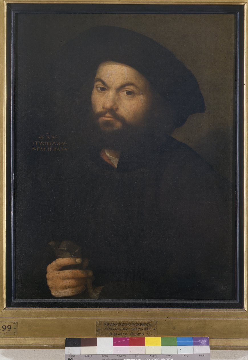 Bir adamın portresi, c.1520 (tuval üzerine yağlı boya) by Francesco Torbido