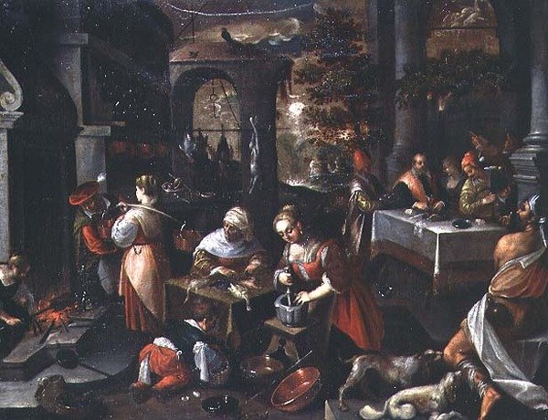 Dalışlar şöleninde Lazarus by Francesco (circle of) Bassano