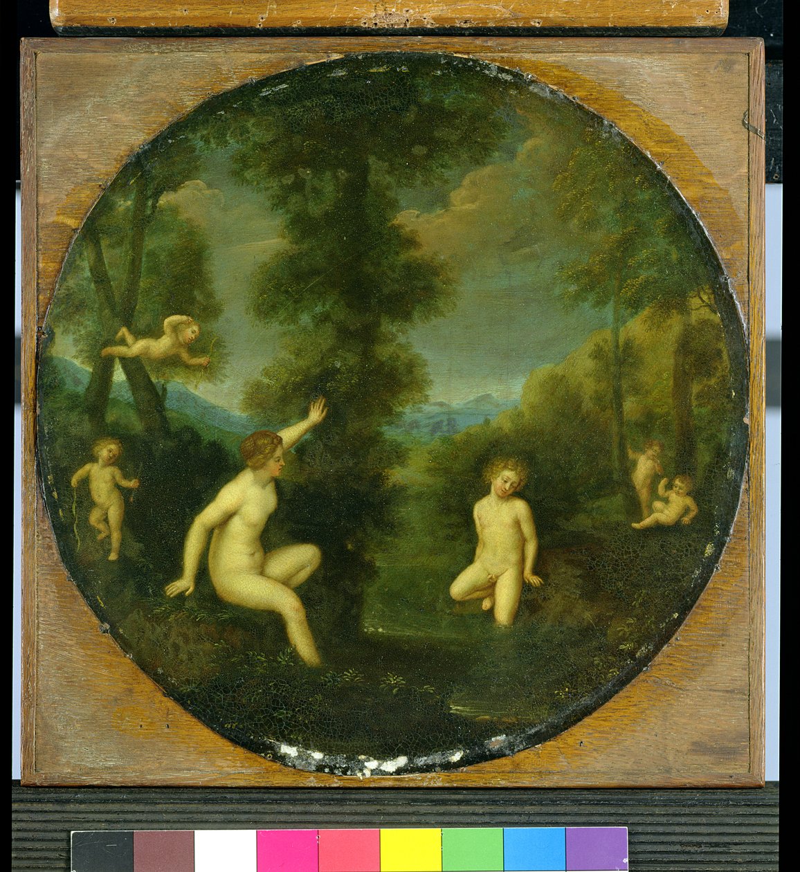 Nymph Salmacis ve Hermafrodit (bakır üzerine yağ) by Francesco (studio of) Albani