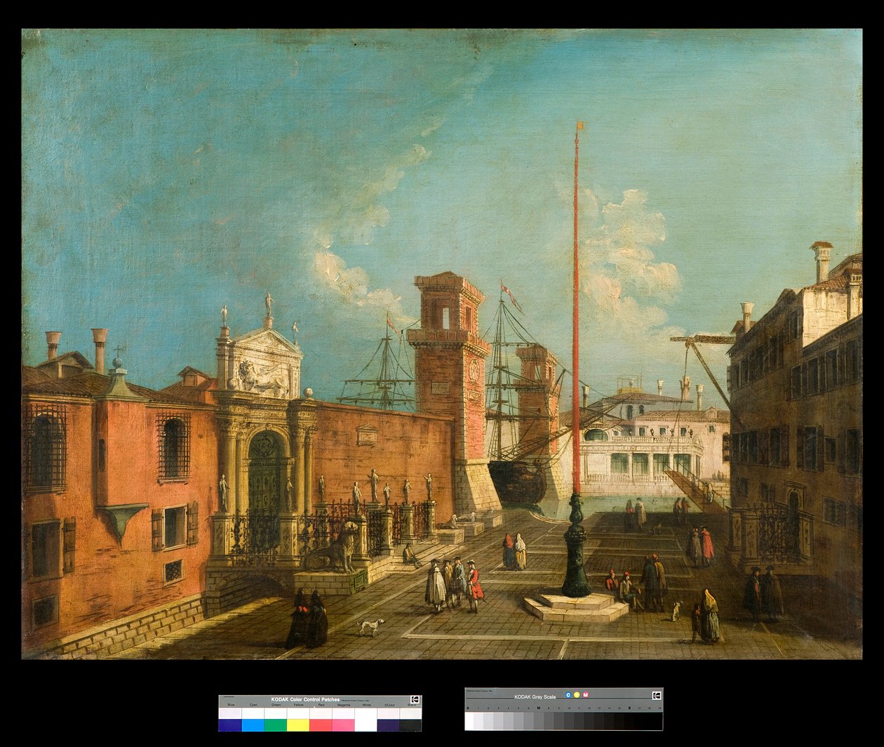 Kamp ve Arsenal kapılarının görünümü, Venedik Tablosu Francesco Albotto (1721-1757) 1743-1746 Özel koleksiyon by Francesco Albotto