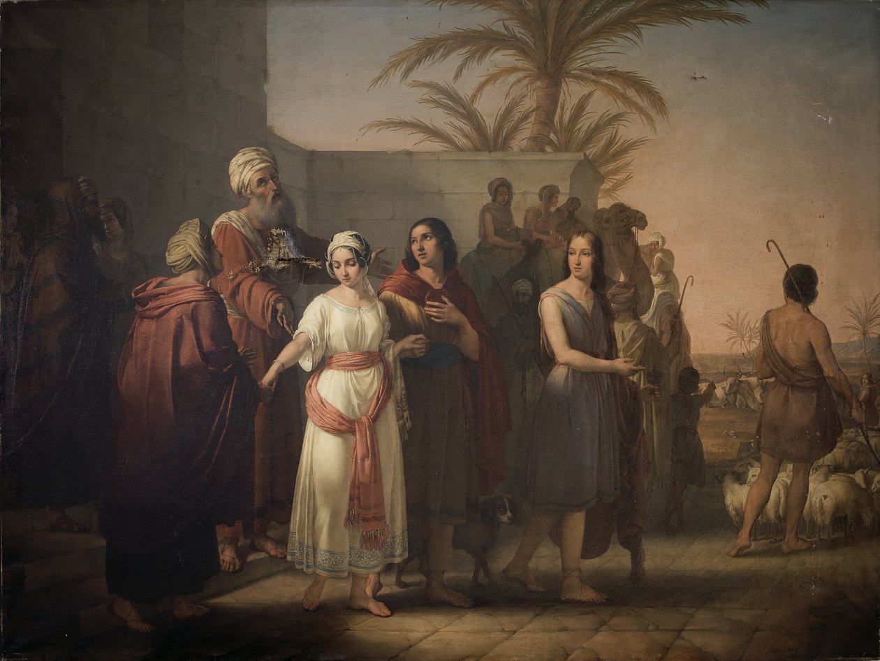 Tobias, babasının yanına dönmek için kayınvalidesine veda etti. by Francesco Antonibon di Venezia
