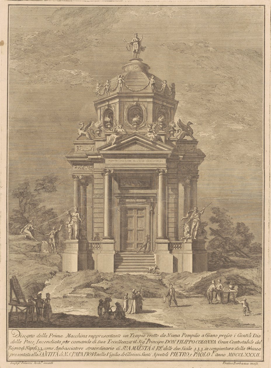 1782 Chinea için Prima Macchina: Janus Tapınağı..., 1782. by Francesco Barbazza
