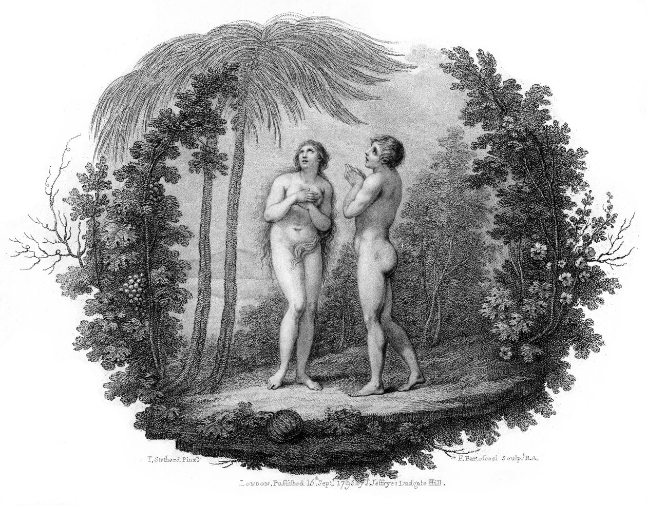 Adem ve Havva, 1796. by Francesco Bartolozzi