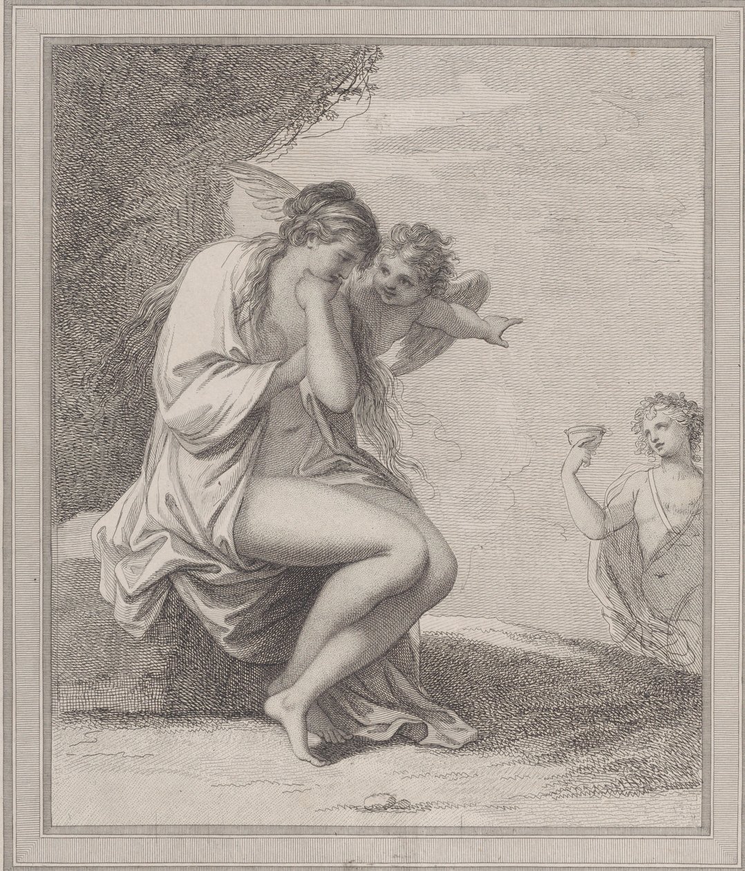 Ariadne, Aşk Tanrısı ve Bacchus, 1788. by Francesco Bartolozzi