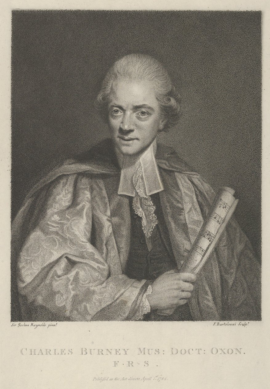 Charles Burney, 1 Nisan 1784., 1 Nisan 1784. by Francesco Bartolozzi