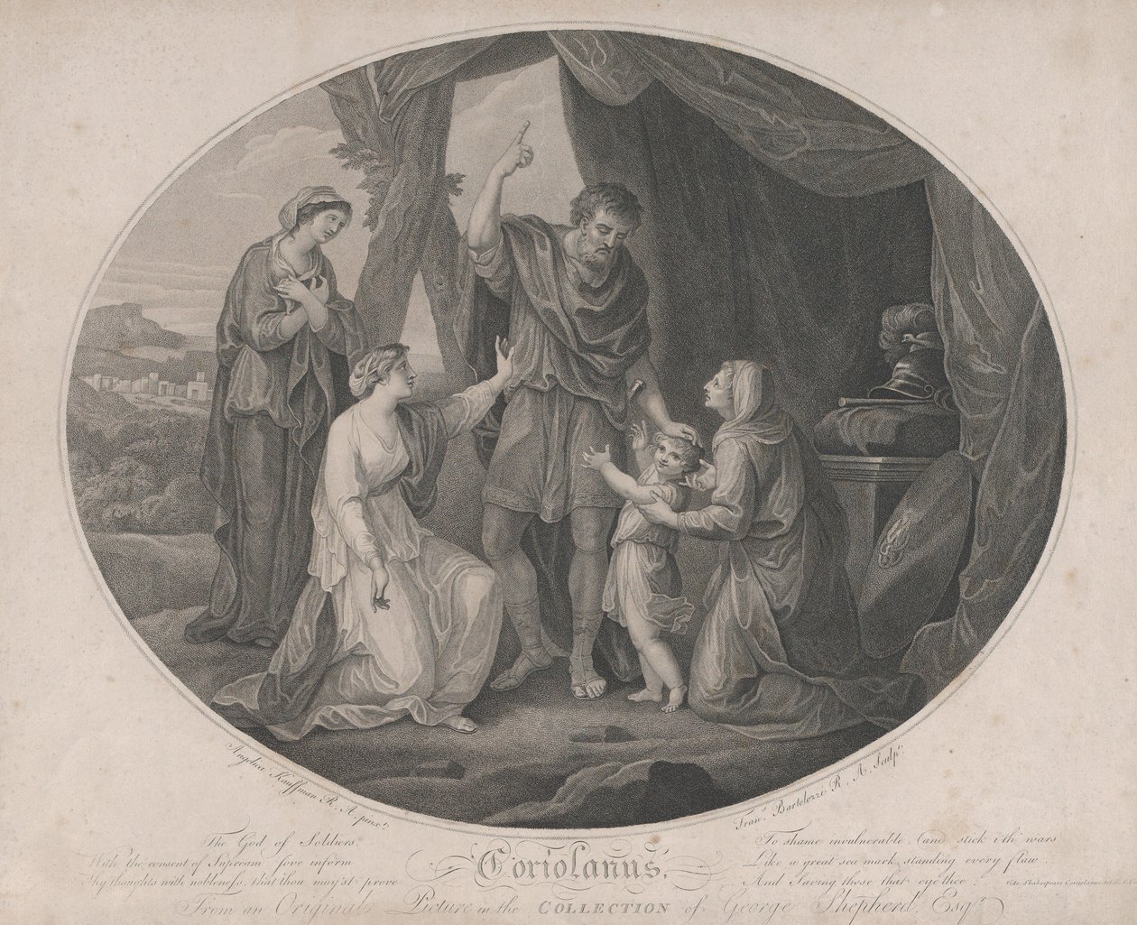 Coriolanus: Askerlerin Tanrısı, utandırmak için yenilmez... Shakespeare, Cori..., 3 Kasım 1785. by Francesco Bartolozzi