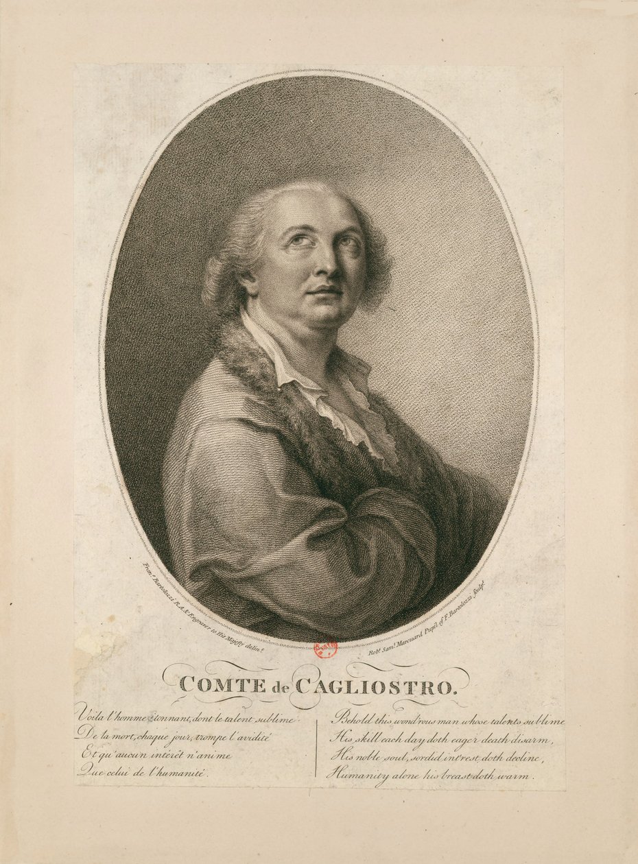 Kont Alessandro di Cagliostro 1743-1795. by Francesco Bartolozzi