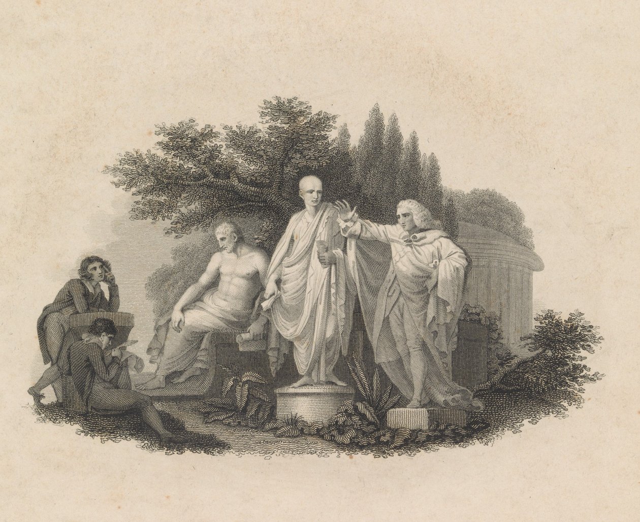 Demosthenes, Cicero ve William Pitt, Chatham Kontu, 1750-1815. by Francesco Bartolozzi