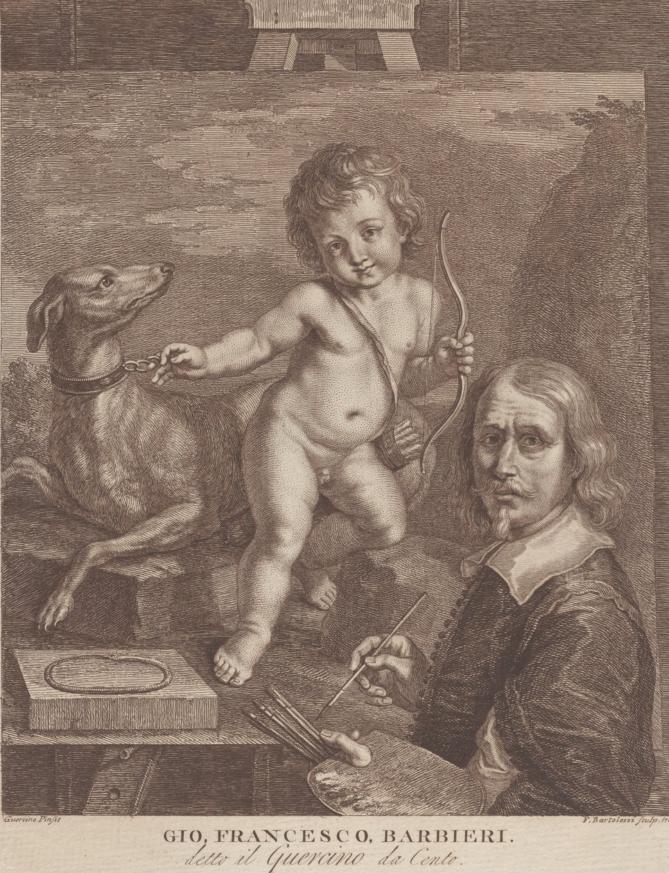 Guercino Otoportresi, 1790-99. by Francesco Bartolozzi
