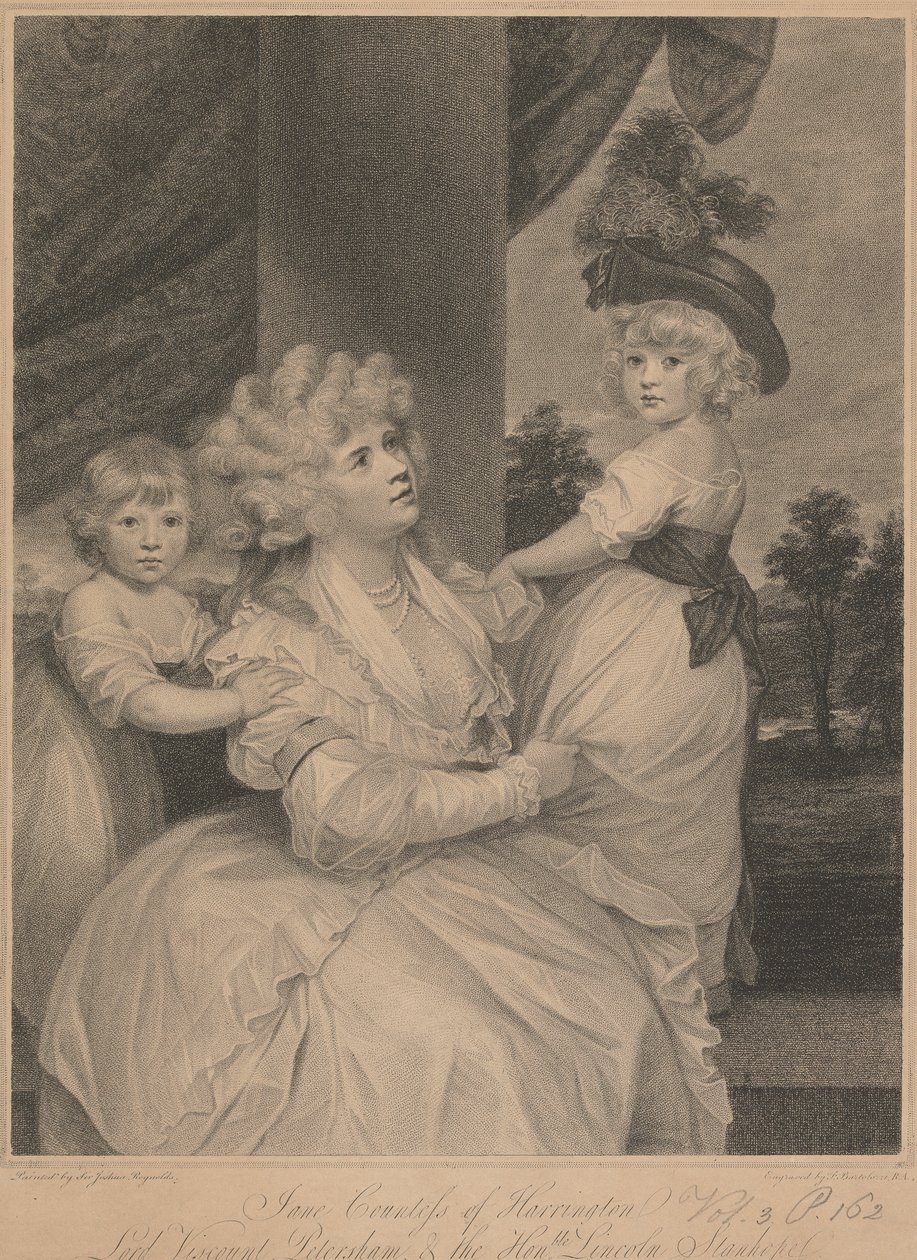 Jane, Harrington Kontesi, Lord Viscount Petersham ve Saygıdeğer Lincoln Stanhope by Francesco Bartolozzi