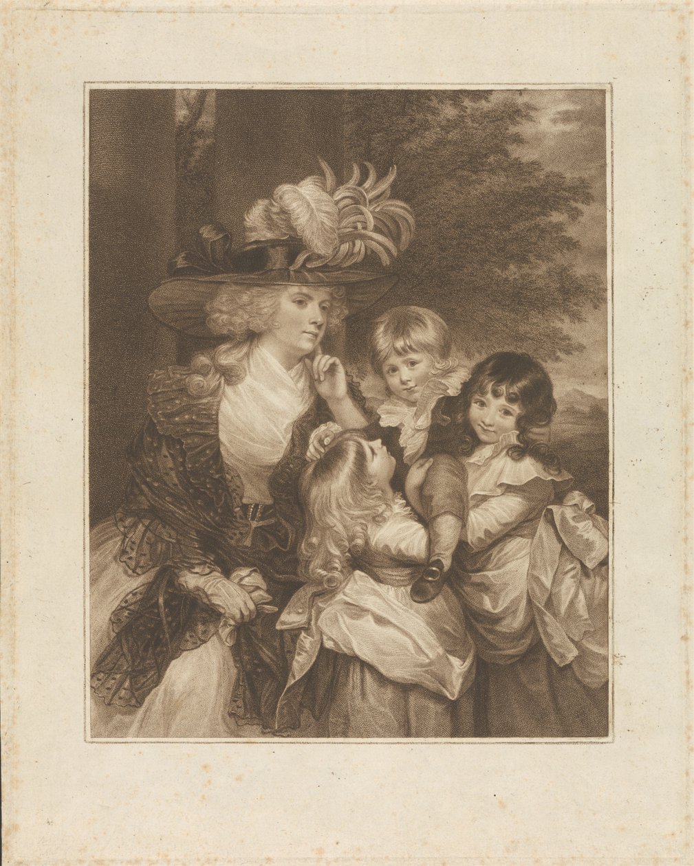Lady Smith ve Çocukları: George Henry, Louisa ve Charlotte by Francesco Bartolozzi
