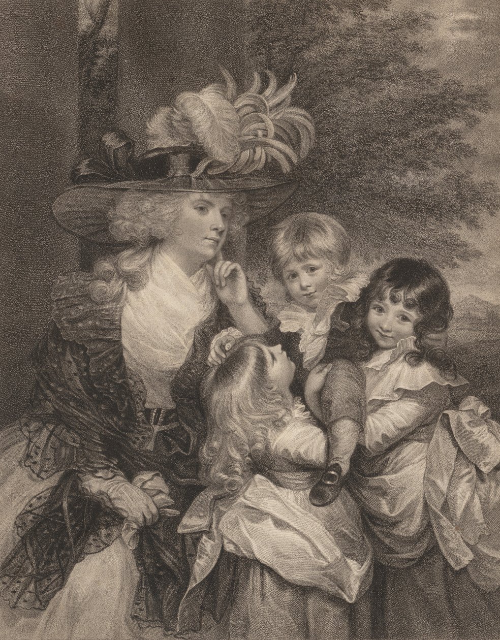 Lady Smith ve Çocukları, 15 Mart 1789. by Francesco Bartolozzi