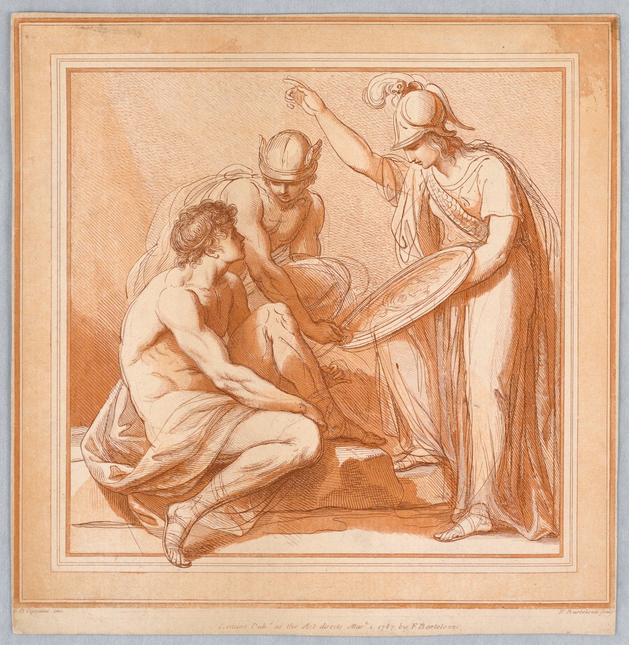 Minerva ve Merkür by Francesco Bartolozzi