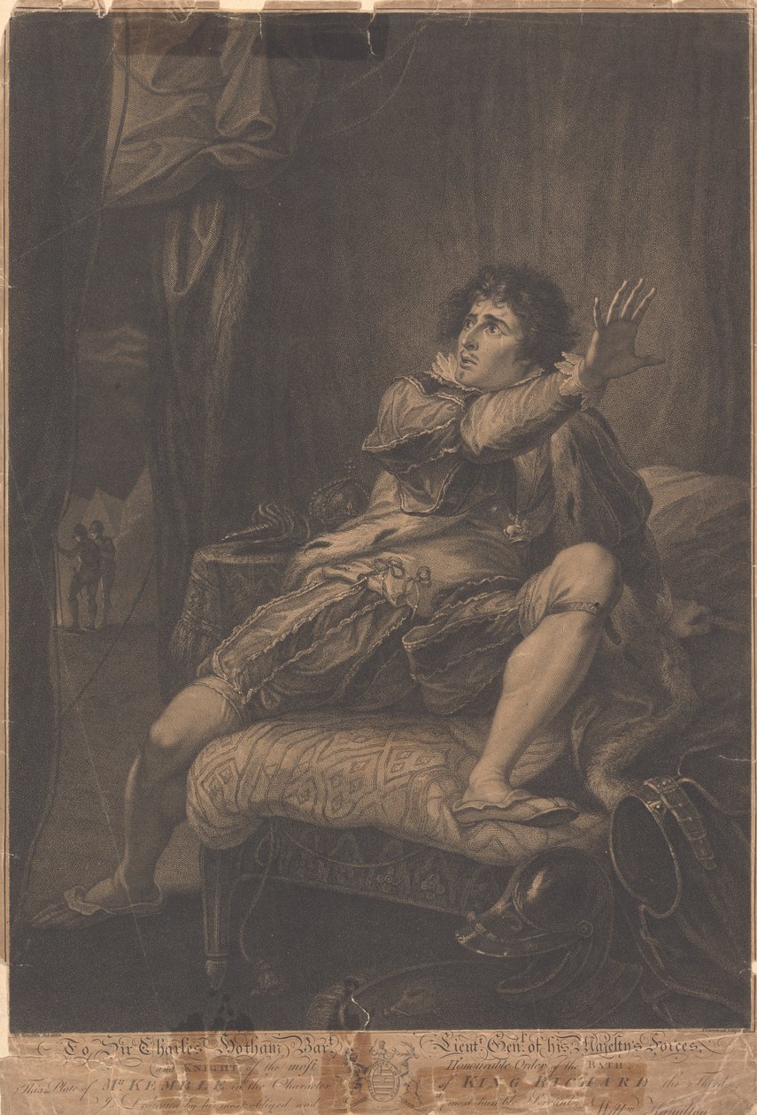 Kral Üçüncü Richard Karakterinde Bay Kemble - "Richard III", Perde V, Sahne V by Francesco Bartolozzi