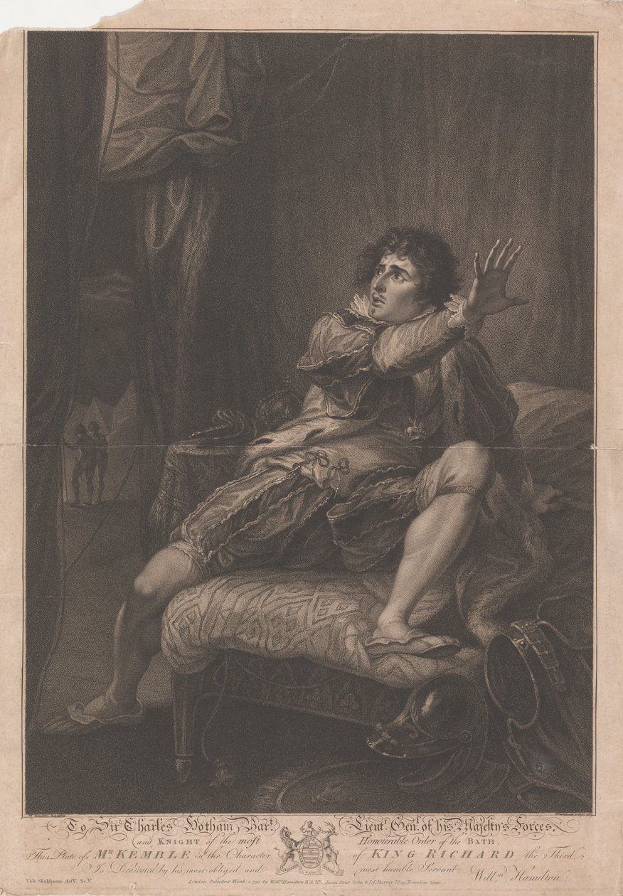 Kral Üçüncü Richard Karakterinde Bay Kemble - "Richard III", Perde V, Sahne V by Francesco Bartolozzi