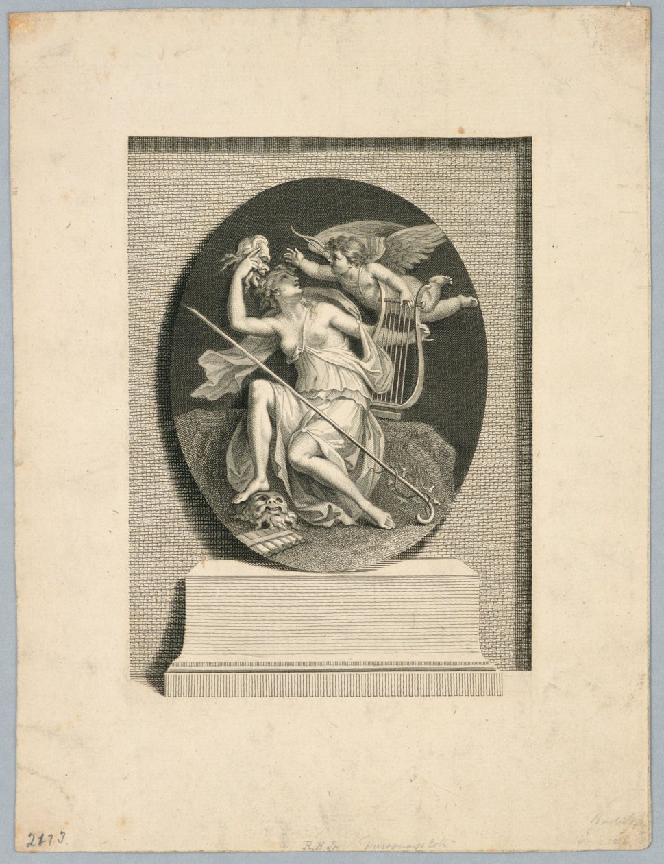 Dramatik Maskeli İlham Perisi by Francesco Bartolozzi