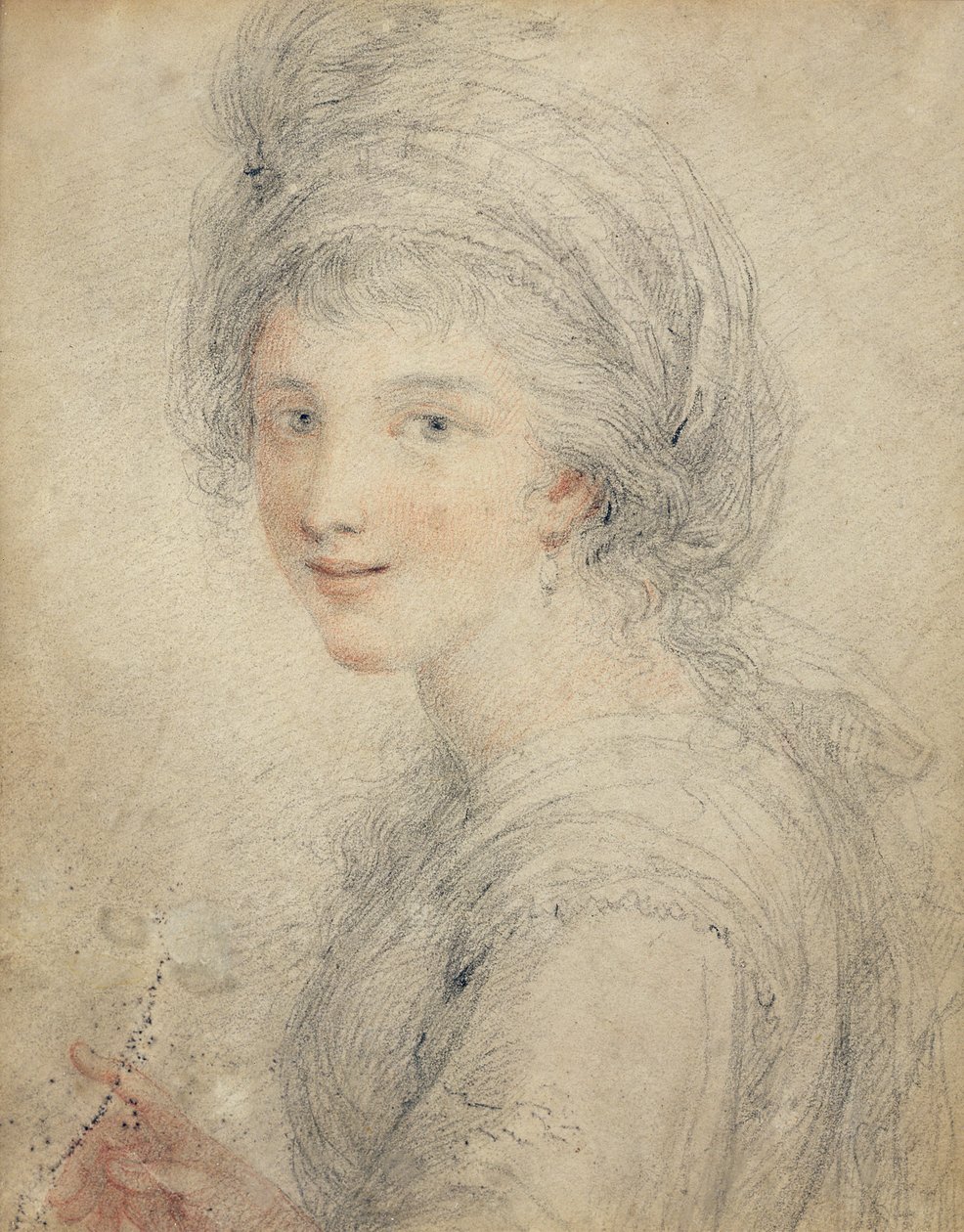 Angelica Kauffman'ın portresi (kağıt üzerinde renkli tebeşirler) by Francesco Bartolozzi
