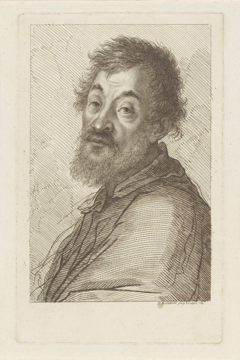 Sakallı bir adam portresi by Francesco Bartolozzi