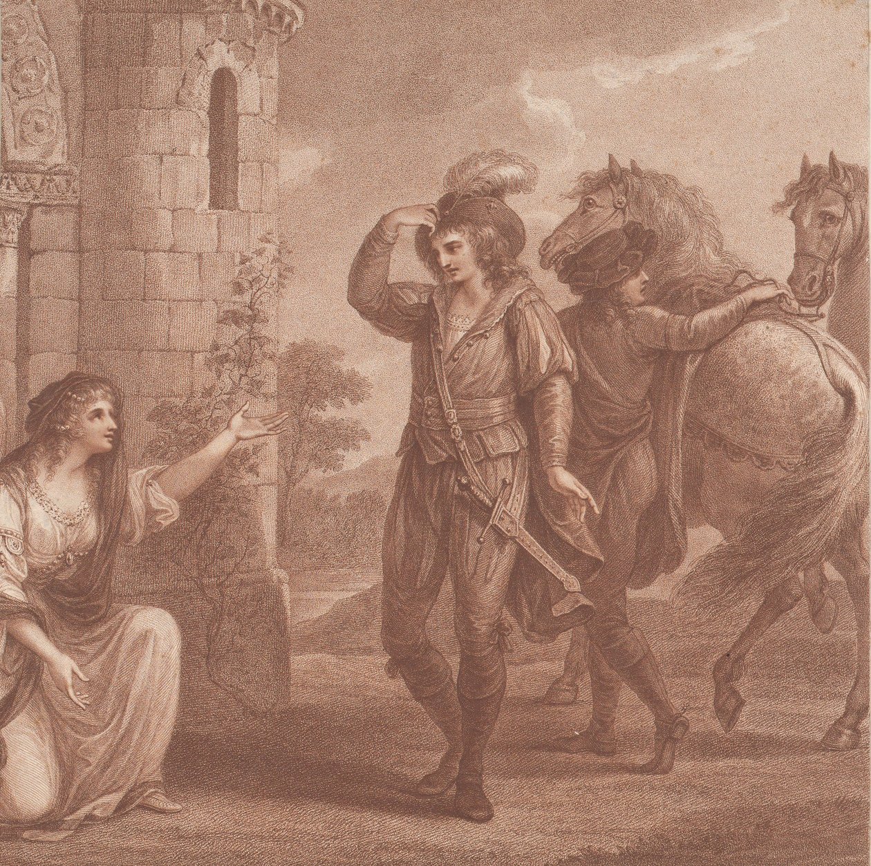Prens Edmund, soyadı Ironside ve Algitha, 1786. by Francesco Bartolozzi
