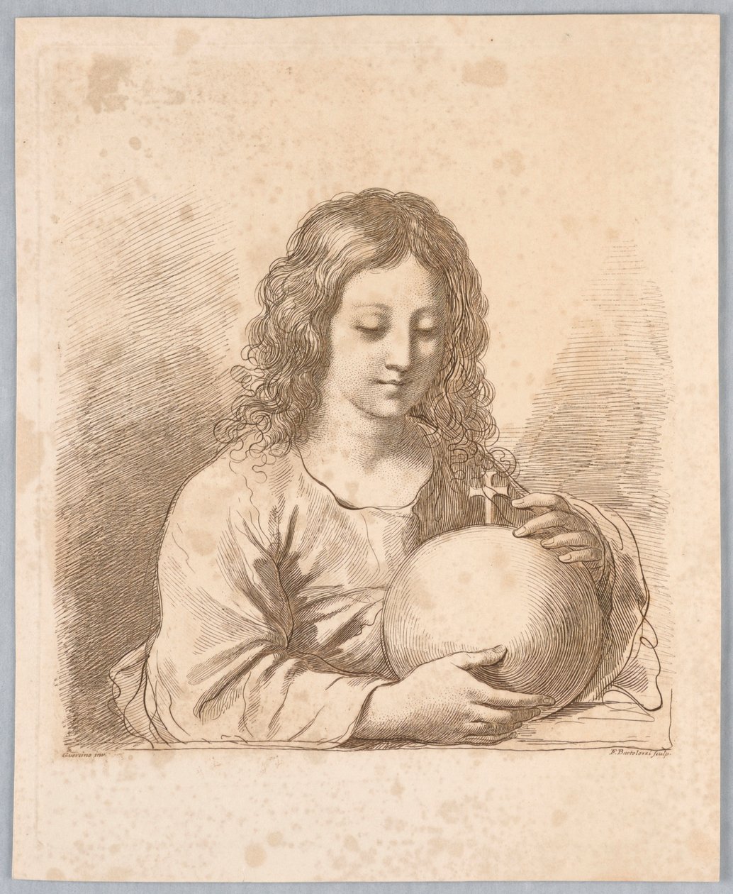 Salvator Mundi, Küre ve Haçlı by Francesco Bartolozzi