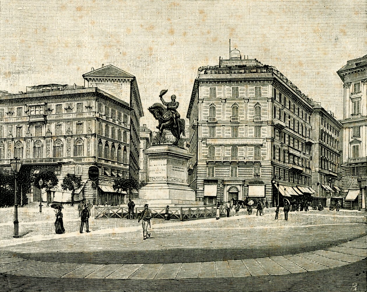 Victor Emmanuel II Anıtı (1820-1878), Francesco Barzaghi (1839-1892), Piazza Corvetto, Cenova, Liguria, İtalya by Francesco Barzaghi