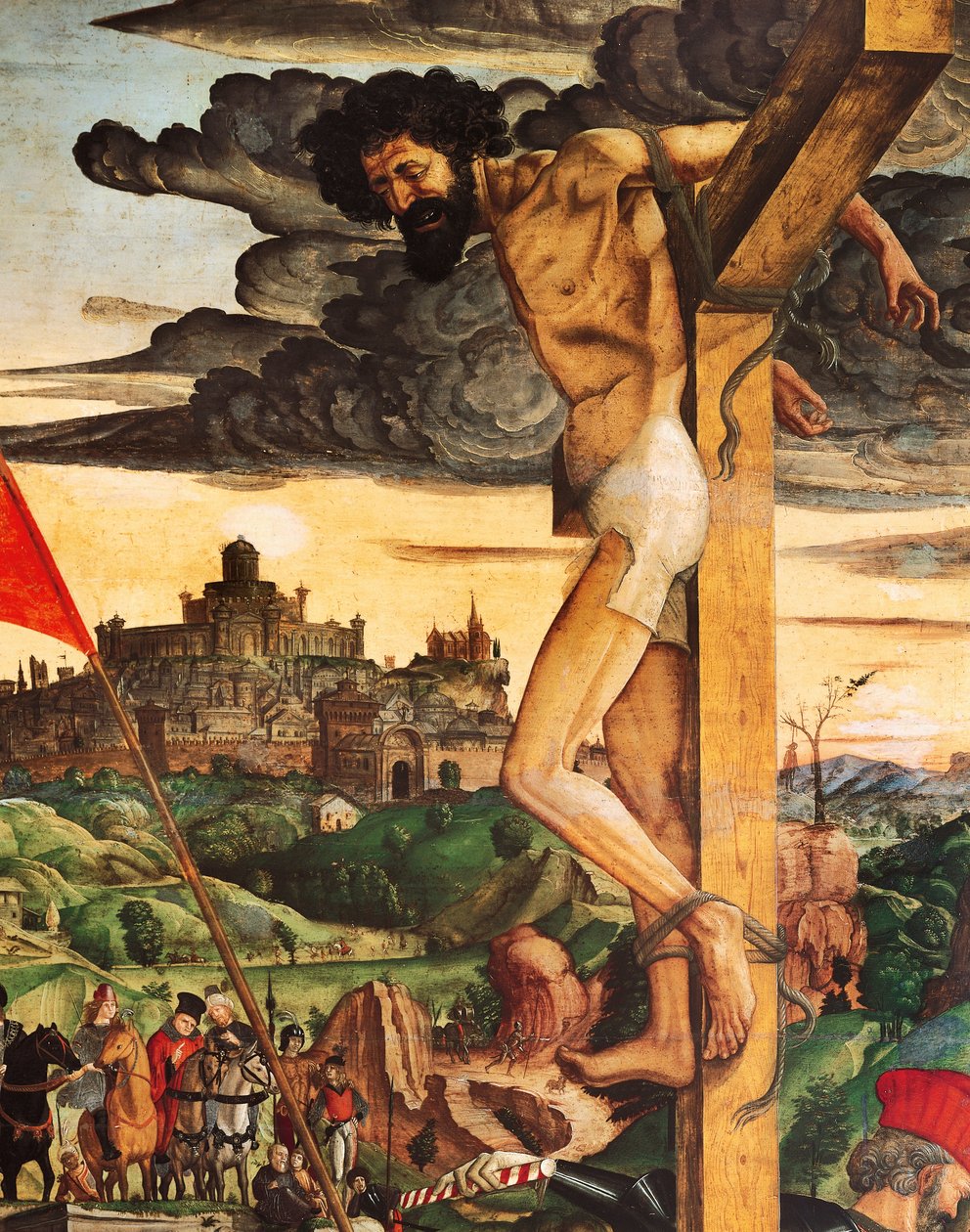 Hırsız, Çarmıha Gerilme'den detay, Francesco de' Bianchi Ferrari (yaklaşık 1460-1510), panel, 267x220 cm by Francesco Bianchi Ferrari